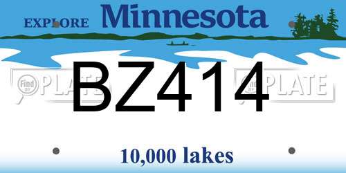 BZ414 Minnesota License Plate
