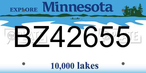 BZ42655 Minnesota License Plate