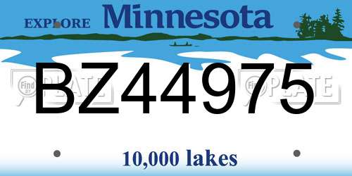 BZ44975 Minnesota License Plate