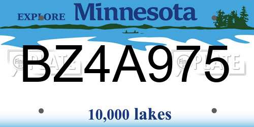 BZ4A975 Minnesota License Plate