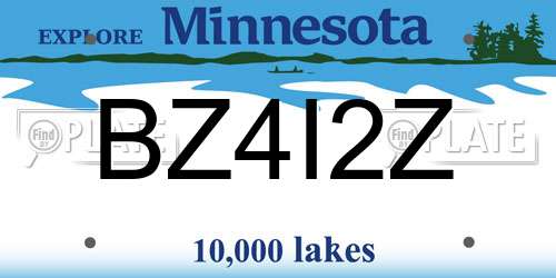 BZ4I2Z Minnesota License Plate