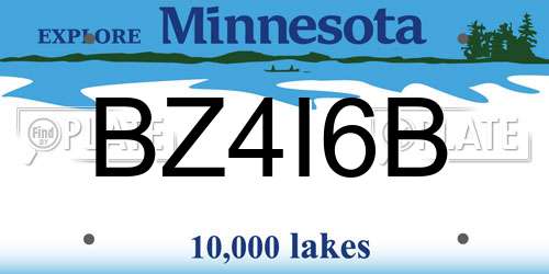 BZ4I6B Minnesota License Plate