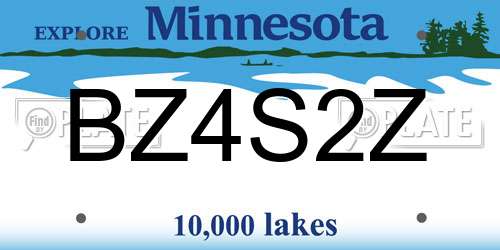 BZ4S2Z Minnesota License Plate
