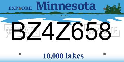 BZ4Z658 Minnesota License Plate