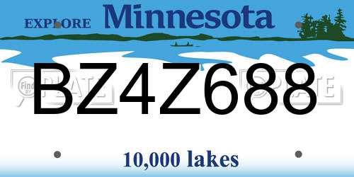 BZ4Z688 Minnesota License Plate