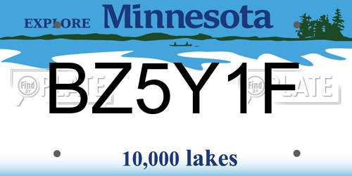 BZ5Y1F Minnesota License Plate