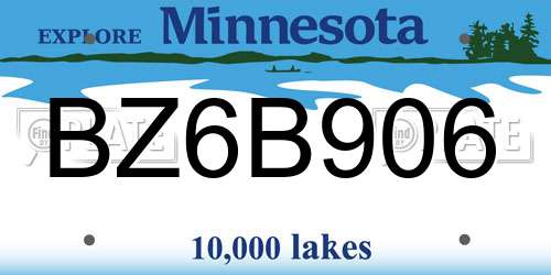 BZ6B906 Minnesota License Plate