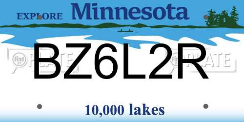 BZ6L2R Minnesota License Plate