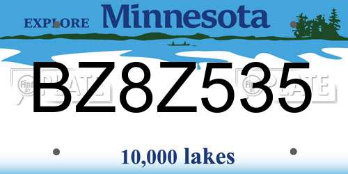 BZ8Z535 Minnesota License Plate