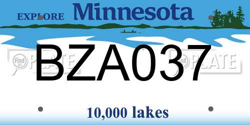 BZA037 Minnesota License Plate