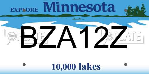 BZA12Z Minnesota License Plate