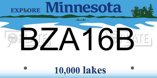 BZA16B Minnesota License Plate