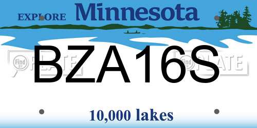 BZA16S Minnesota License Plate