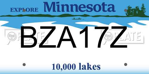 BZA17Z Minnesota License Plate