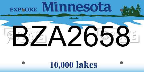 BZA2658 Minnesota License Plate