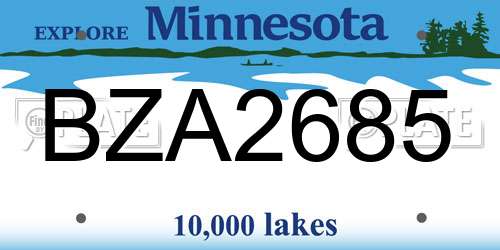 BZA2685 Minnesota License Plate