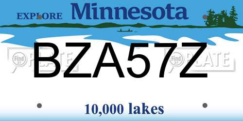BZA57Z Minnesota License Plate