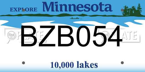 BZB054 Minnesota License Plate