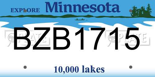 BZB1715 Minnesota License Plate