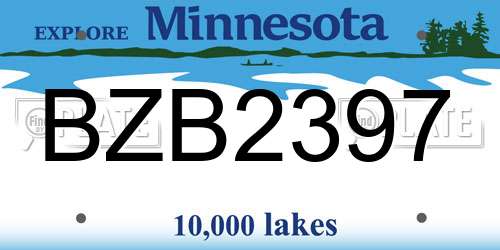 BZB2397 Minnesota License Plate