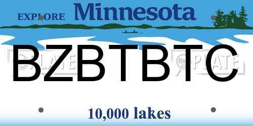 BZBTBTC Minnesota License Plate