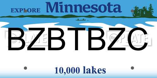 BZBTBZC Minnesota License Plate