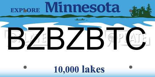 BZBZBTC Minnesota License Plate