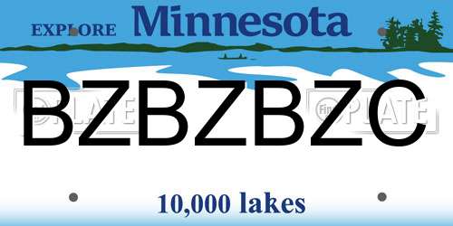 BZBZBZC Minnesota License Plate