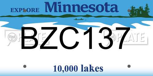 BZC137 Minnesota License Plate
