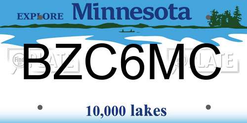 BZC6MC Minnesota License Plate