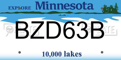 BZD63B Minnesota License Plate