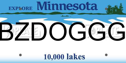 BZDOGGG Minnesota License Plate