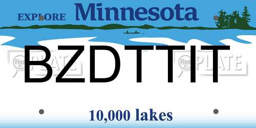 BZDTTIT Minnesota License Plate