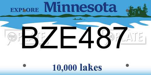BZE487 Minnesota License Plate