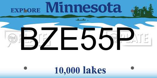 BZE55P Minnesota License Plate
