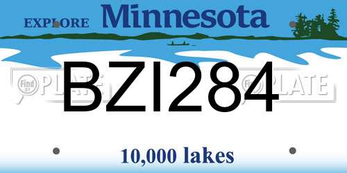 BZI284 Minnesota License Plate