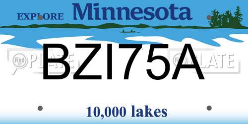 BZI75A Minnesota License Plate