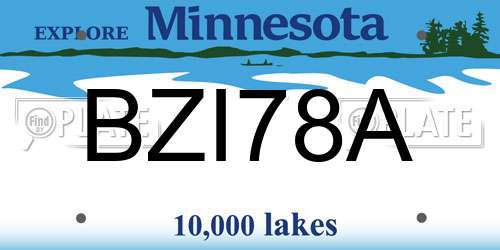 BZI78A Minnesota License Plate