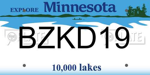 BZKD19 Minnesota License Plate