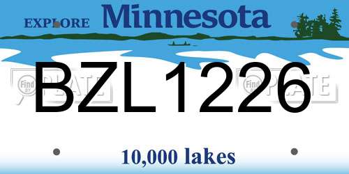 BZL1226 Minnesota License Plate