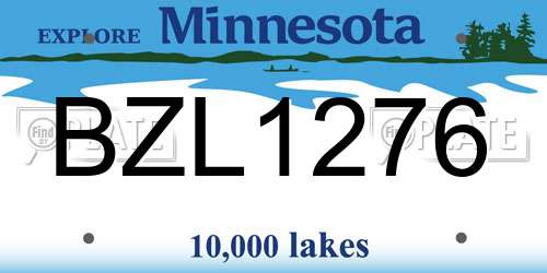 BZL1276 Minnesota License Plate