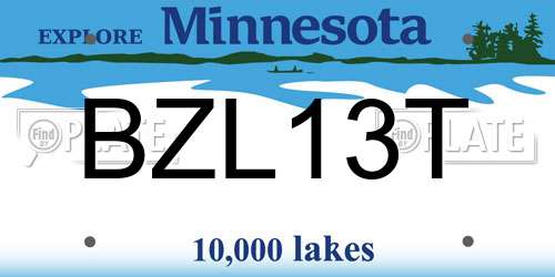 BZL13T Minnesota License Plate