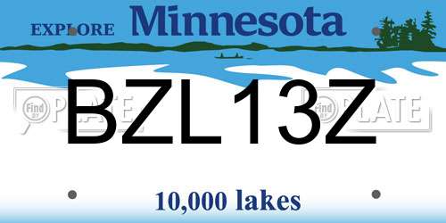 BZL13Z Minnesota License Plate