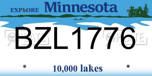 BZL1776 Minnesota License Plate