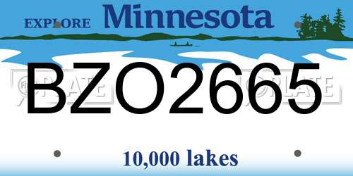 BZO2665 Minnesota License Plate