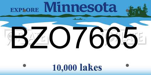 BZO7665 Minnesota License Plate