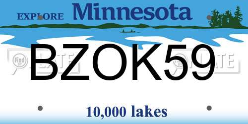 BZOK59 Minnesota License Plate