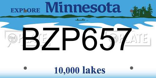 BZP657 Minnesota License Plate