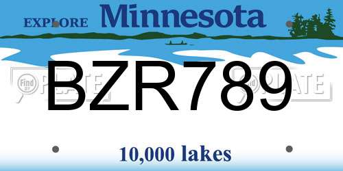 BZR789 Minnesota License Plate
