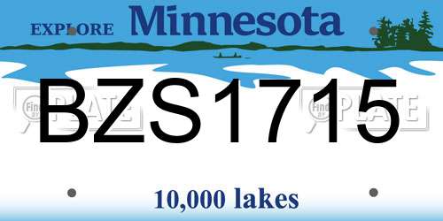 BZS1715 Minnesota License Plate